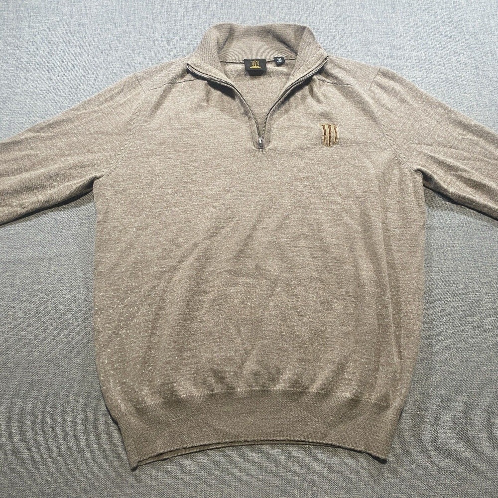 Monster Energy 1/4 Zip Pullover Mens Size Medium Brown (Redish) Java Merino Wool